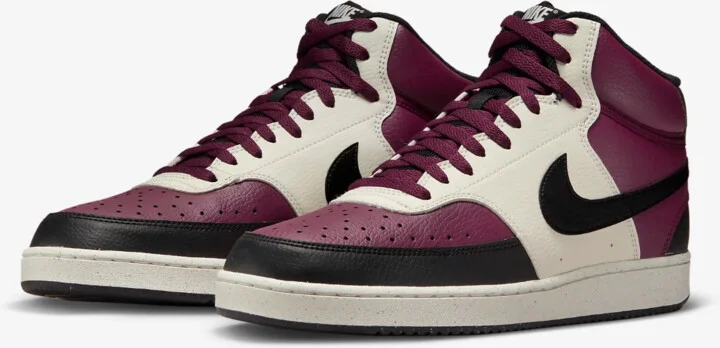 Court Vision Mid Next Nature DN3577-600 Basketball Shoes Men Dark Beetroot