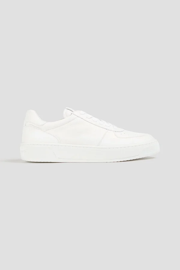 Courtside embossed leather sneakers