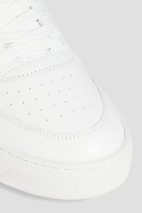 Courtside faux pearl-embellished leather sneakers - Image 4