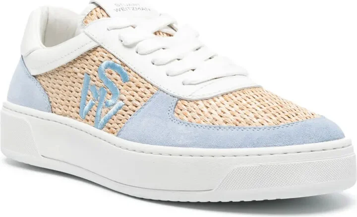 Courtside panelled raffia sneakers - Image 2