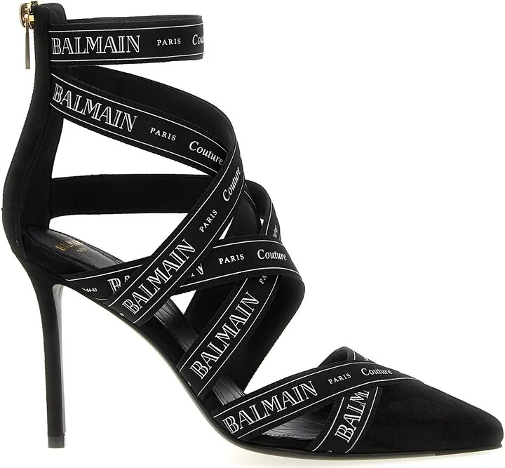 Couture Ribbon-Print Pumps Black