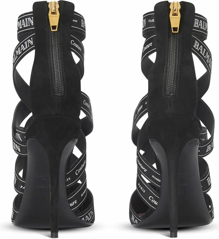 Couture Suede Heels With Balmain Ribbon Motif - Image 4
