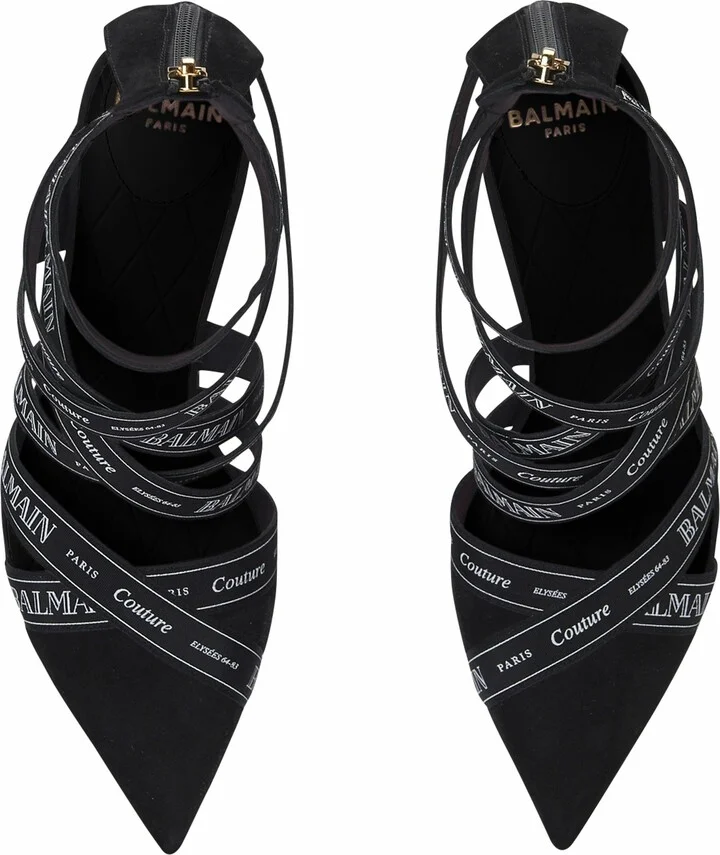 Couture Suede Heels With Balmain Ribbon Motif - Image 5