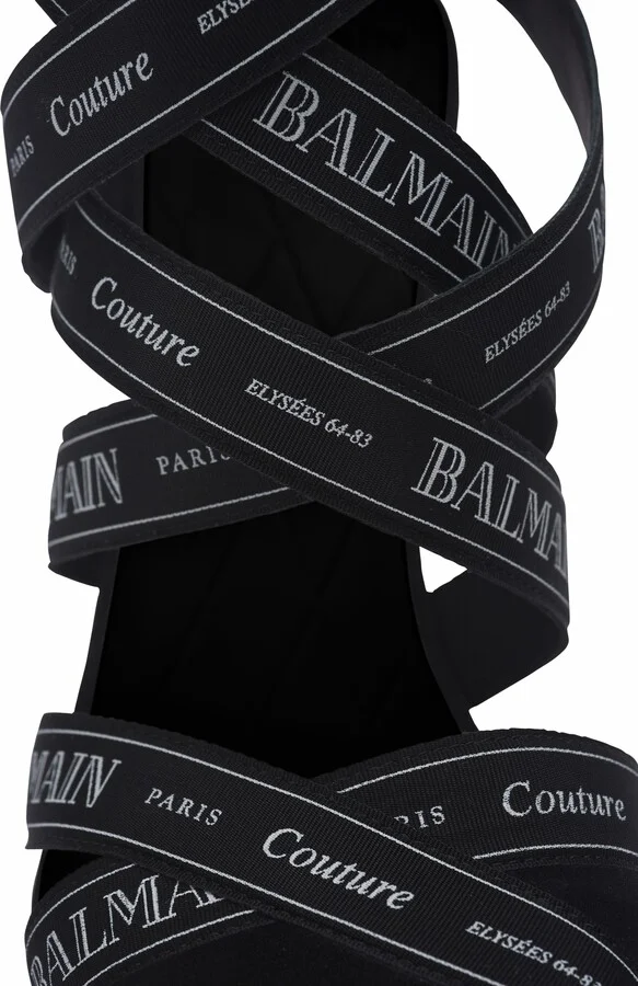 Couture Suede Heels With Balmain Ribbon Motif - Image 8