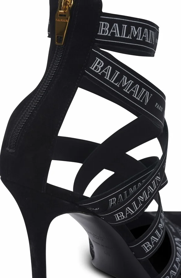 Couture Suede Heels With Balmain Ribbon Motif - Image 9