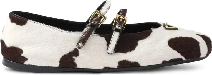 Cow-Print Ballet Flats