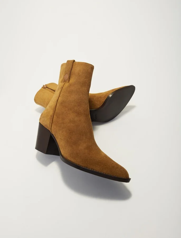 Cowboy boots in camel suede leather - Image 2