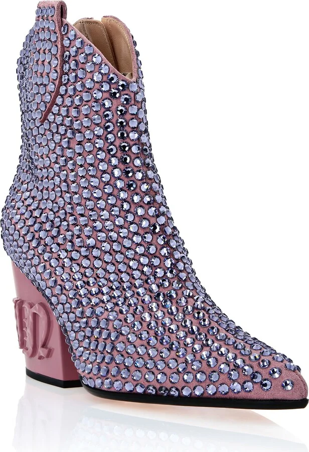 CowBoy Boots Mid Heels Crystal