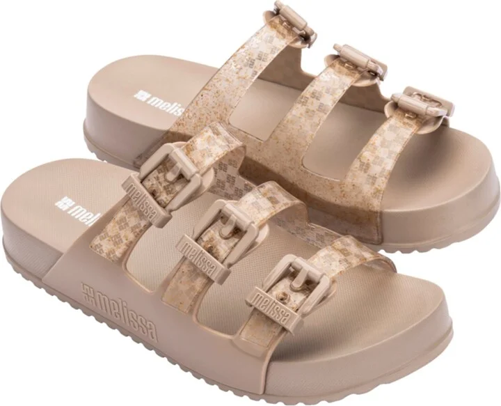 Cozy Stripes Platform Slide Sandal