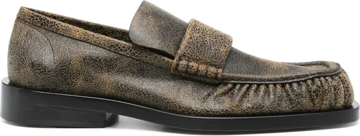 Cracked-Effect Loafers