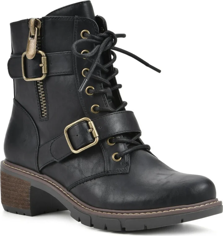 Crank Womens Faux Leather Lace-Up Booties
