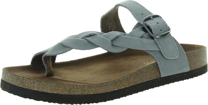 Crawford Womens Leather Flat Thong Sandals