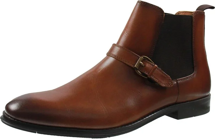 Crawfordd Mens Stretch Faux Leather Chelsea Boots