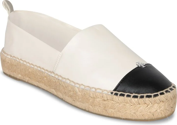 Cream & Black Cap Toe Espadrilles - Image 2