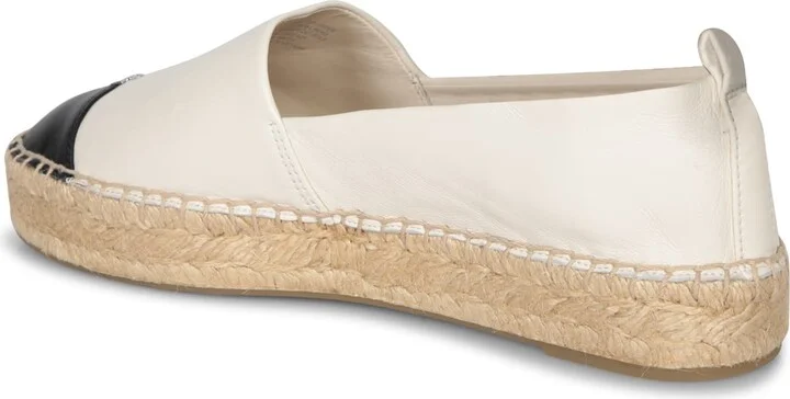 Cream & Black Cap Toe Espadrilles - Image 3