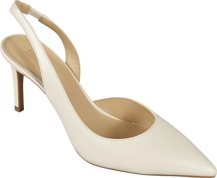 Cream Leather Allira Slingback Pumps - Image 2