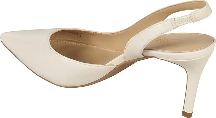 Cream Leather Allira Slingback Pumps - Image 3