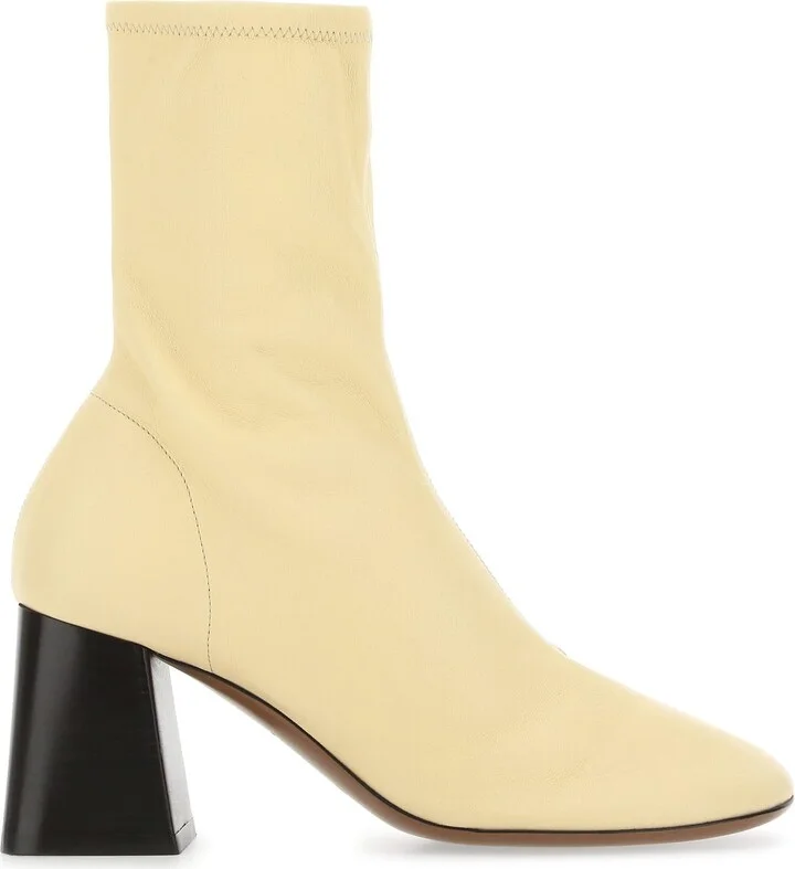 Cream leather Lepus ankle boots