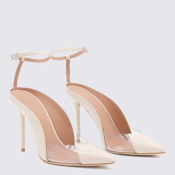 Cream Leather Pumps - Image 2