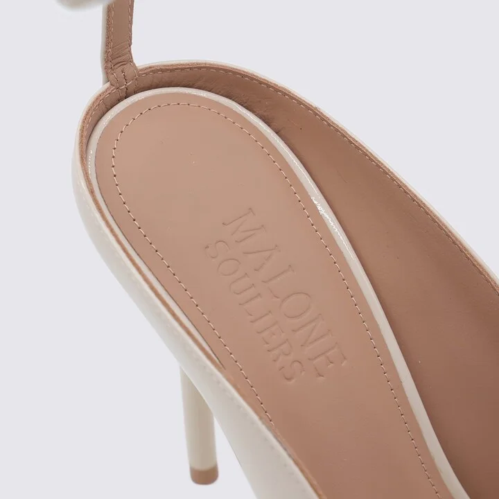 Cream Leather Pumps - Image 4