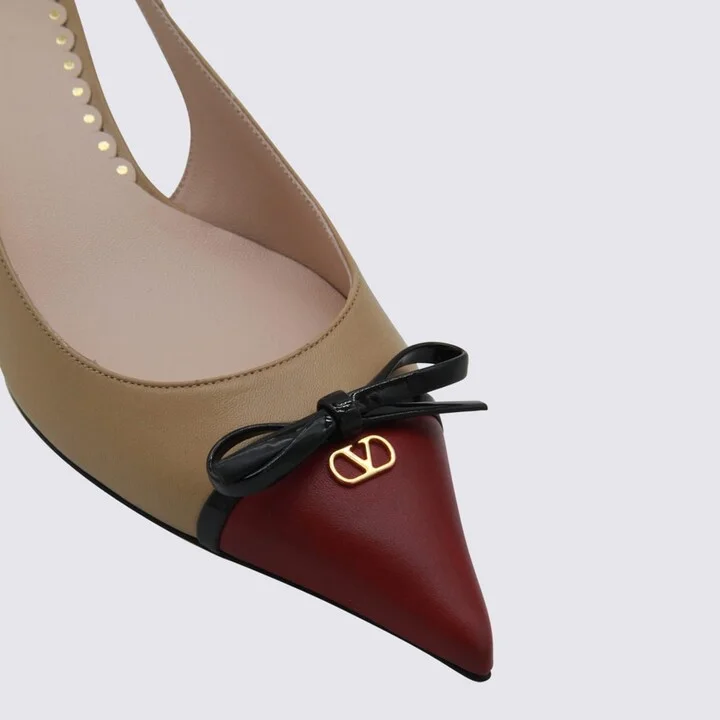 Cream Leather Pumps - Image 4