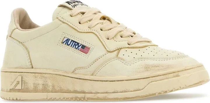 Cream Leather Supvint Sneakers - Image 2