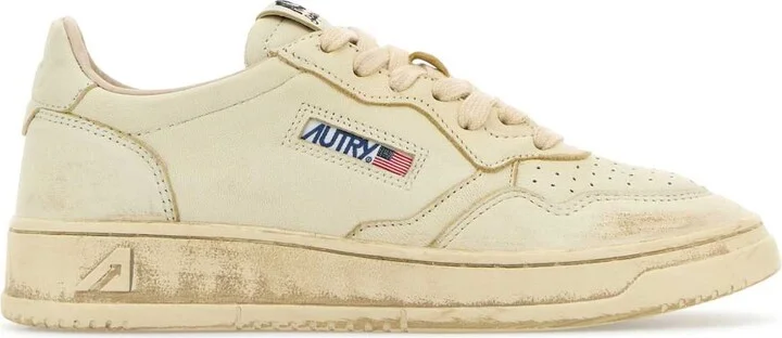 Cream Leather Supvint Sneakers
