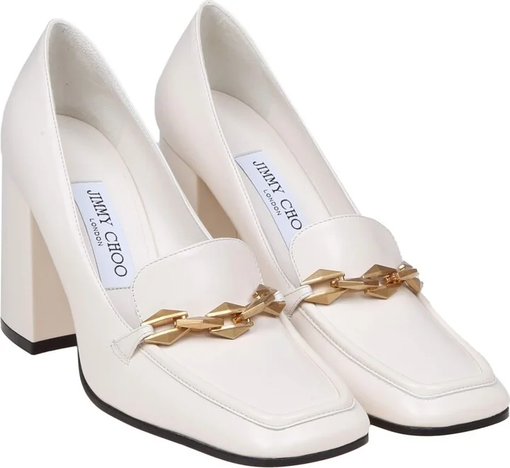 Cream White Leather Pump - Image 2