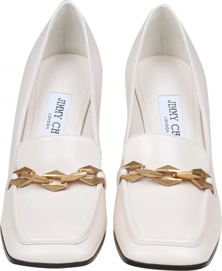 Cream White Leather Pump - Image 3