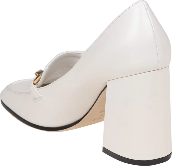 Cream White Leather Pump - Image 4