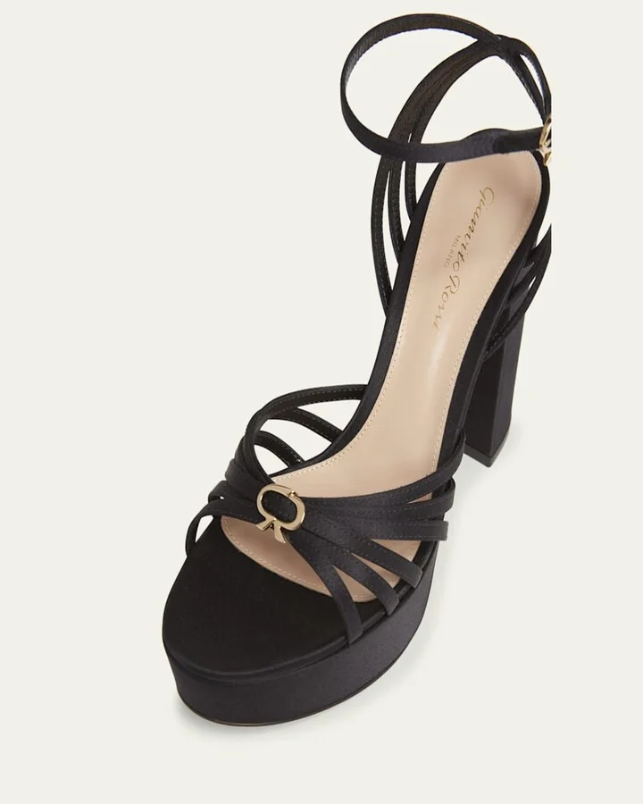 Crepe Ankle-Strap Platform Sandals - Image 4