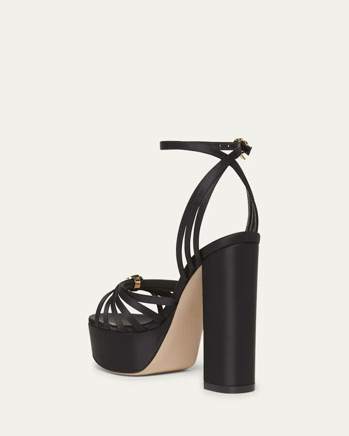 Crepe Ankle-Strap Platform Sandals - Image 5