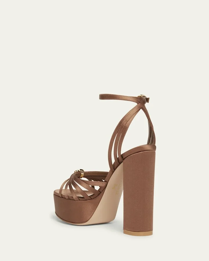 Crepe Ankle-Strap Platform Sandals - Image 8