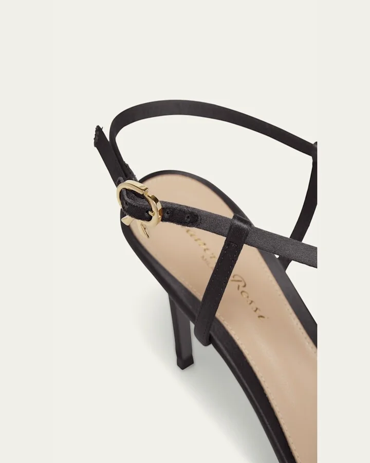 Crepe Satin Crisscross Strappy Stiletto Sandals - Image 5