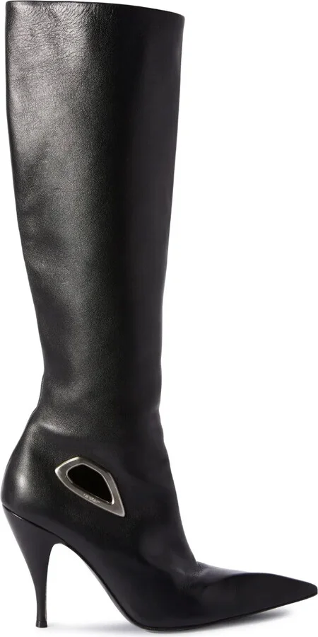 Crescent knee-high leather boots