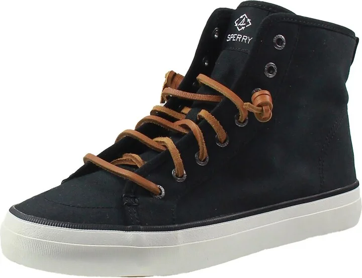 Crest Womens Lace-Up Canvas High-Top Sneakers