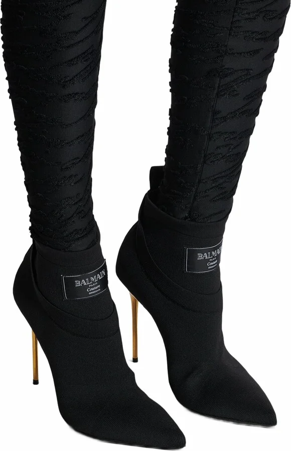 Crewneck Knit Ankle Boots - Image 2