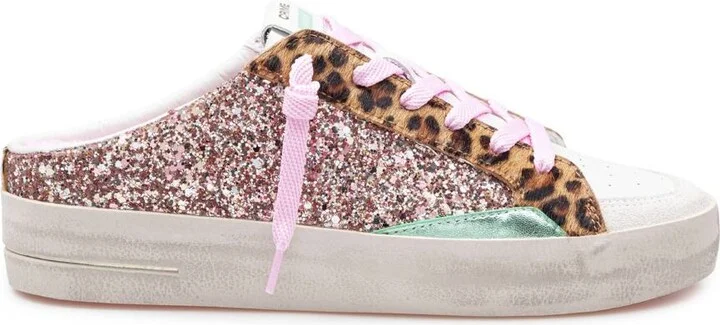 Crime London Pink Glitter Sabot Sneakers