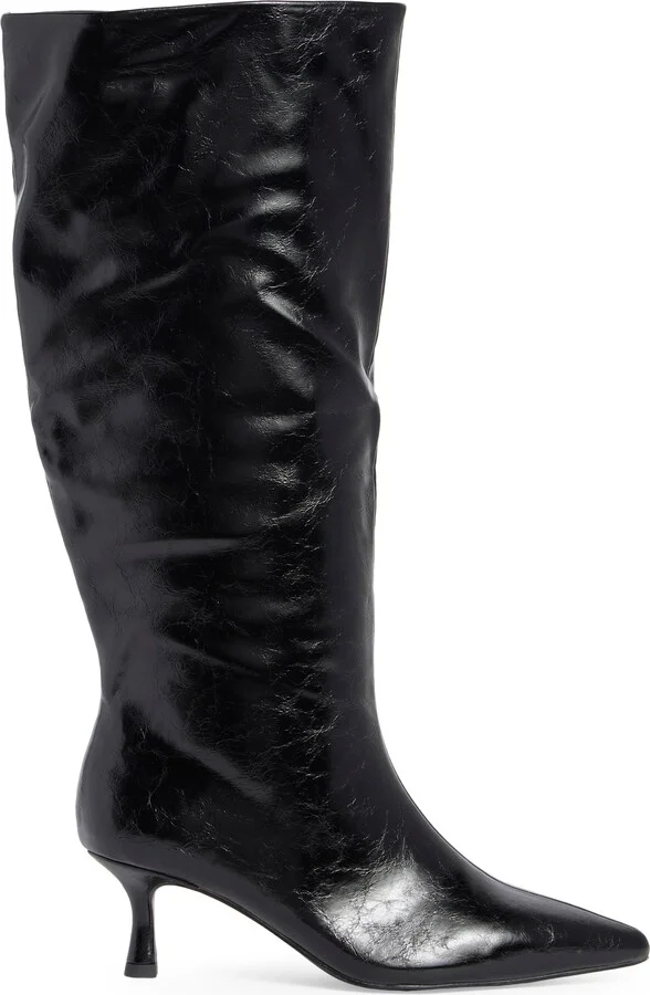 Crimson Kitten Heel Knee High Boot - Image 4