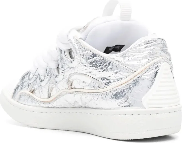 crinkle-effect Curb leather sneakers - Image 3