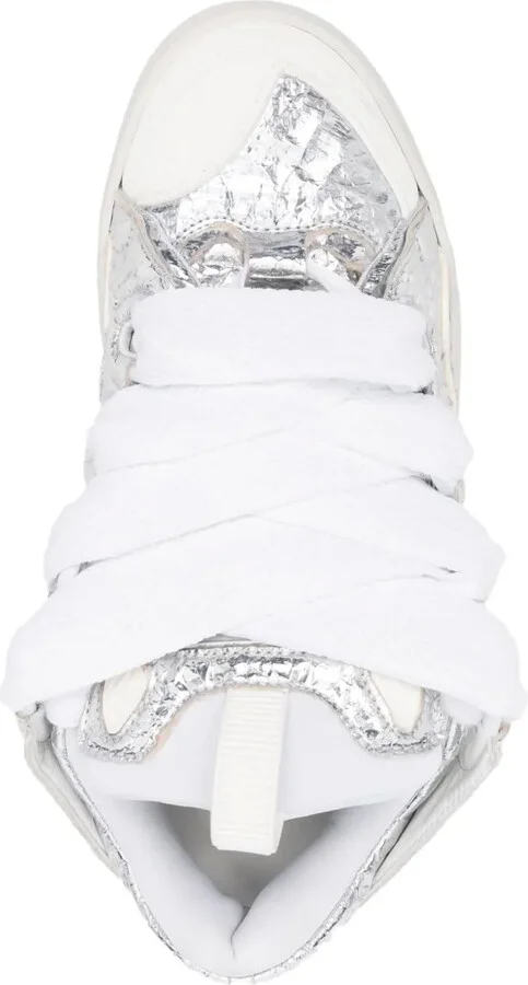 crinkle-effect Curb leather sneakers - Image 4