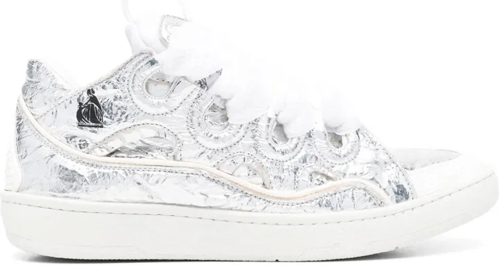 crinkle-effect Curb leather sneakers
