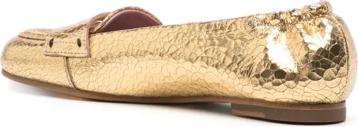 Crinkled Leather Ballerina Shoes - Image 3
