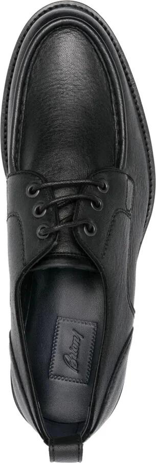 Crinkled Leather Derby Shoes - Image 4