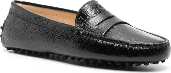 Crinkled-Leather Penny Loafers - Image 2