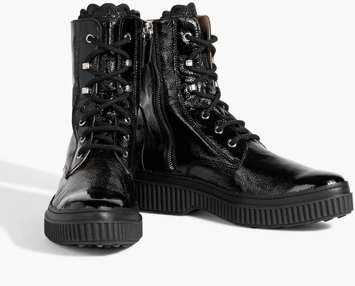 Crinkled patent-leather ankle boots - Image 2