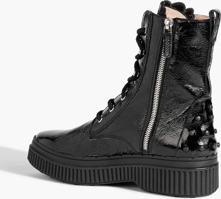 Crinkled patent-leather ankle boots - Image 3
