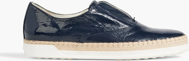 Crinkled patent-leather loafers
