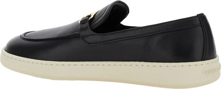 'Crio' Black Loafers With Logo Plaque In Leather Woman - Image 2