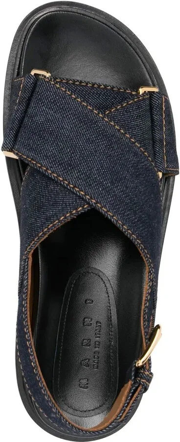 Criss-Cross Denim Sandals - Image 4